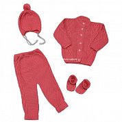 "МоёДитё" костюм плетёнка "Милана" из 4-х предметов розовый "Лотос"